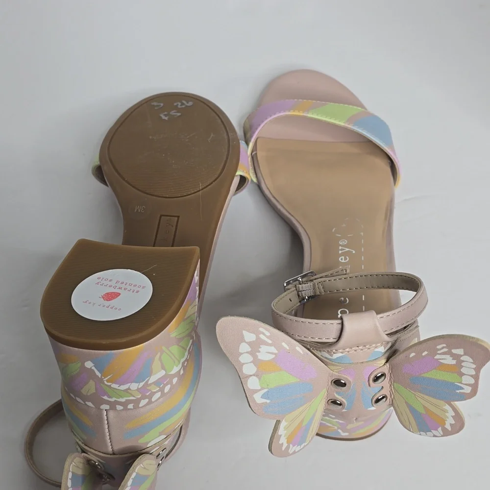 Copper Key Girls Majesty Leather Butterfly Print Wing Dress Sandals 3m